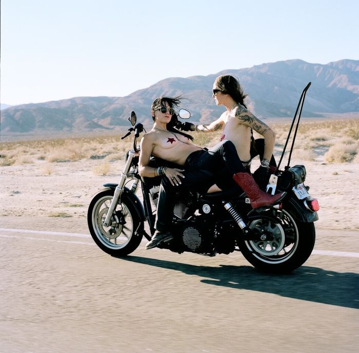 Girls on a motorcycle in Dresden