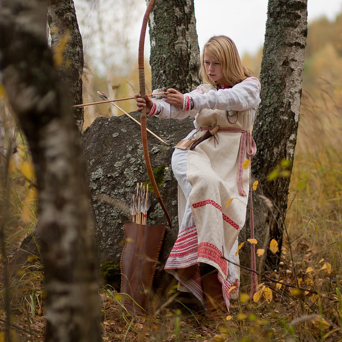 Sexy photo Girls in Slavic costumes in Dresden